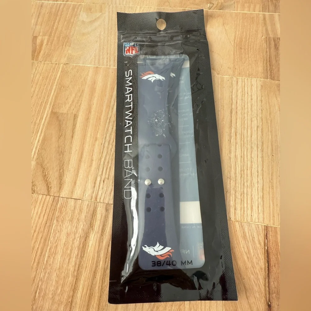NFL game time Denver broncos silicone smartwatch strap compatible with Apple